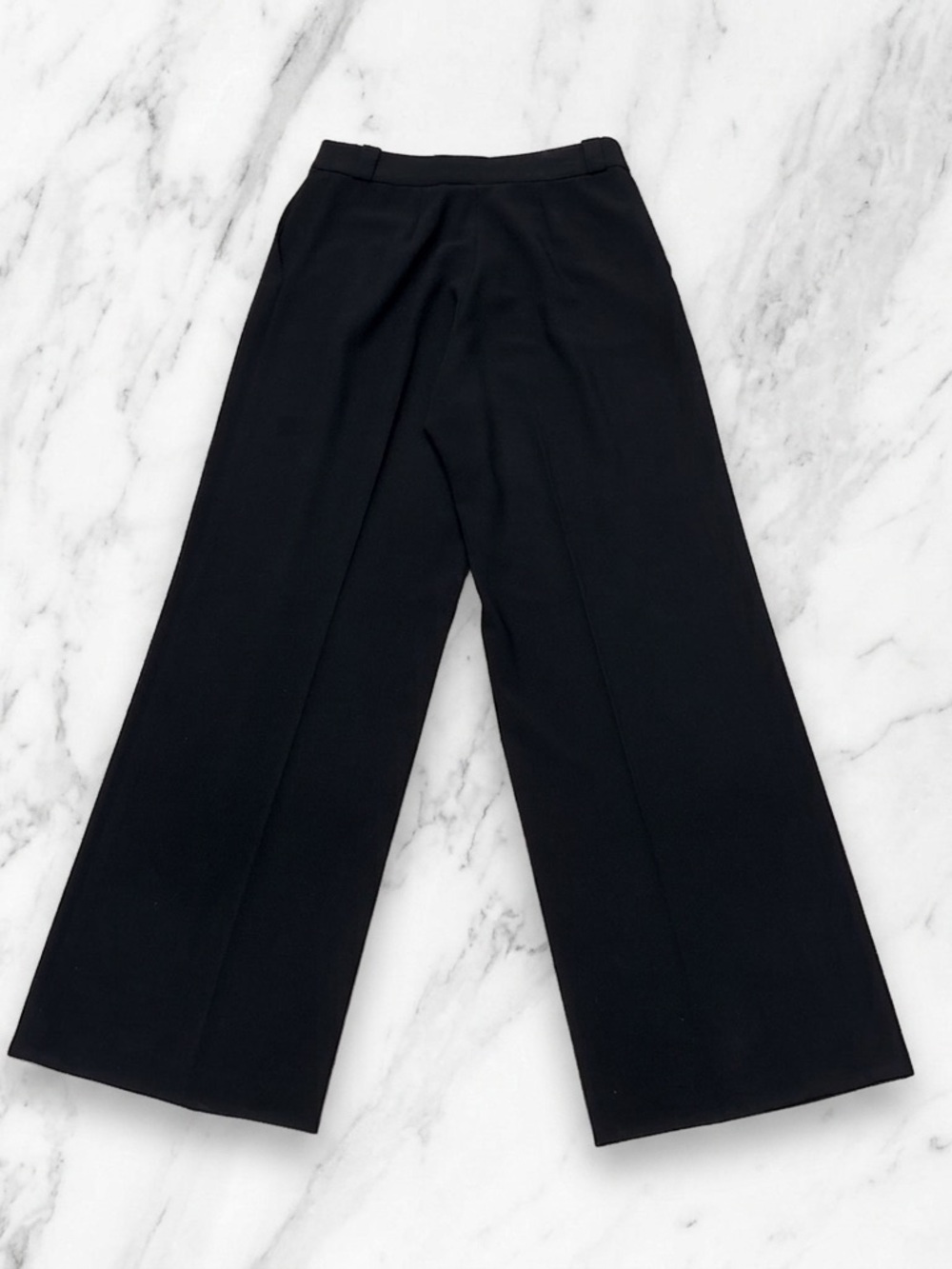 Armani Collezioni Black Wide Leg Pleated Trousers Pants Italy 10 - Picture 6 of 15